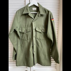 VINTAGE Military Button Up Shirt German 15.5